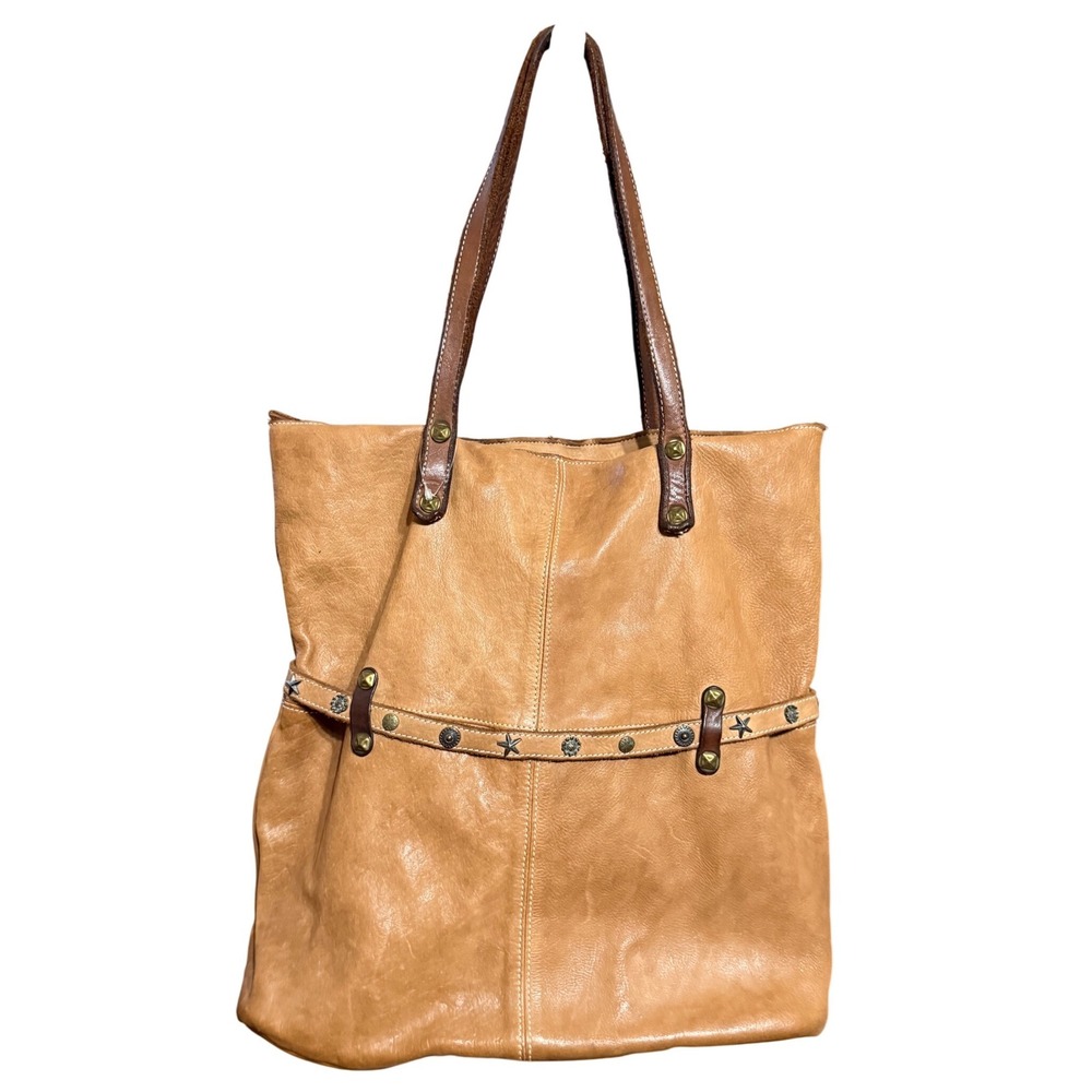Costanza Rota Italian Leather Tote NEW Floral Embossed Panels Boho Large Bag via - Picture 3 of 15